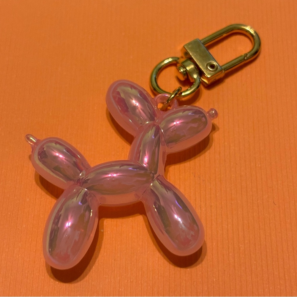 🆕 Pink or Purple Balloon Dog Keychain / Key Ring / Bag Charm, New in Package